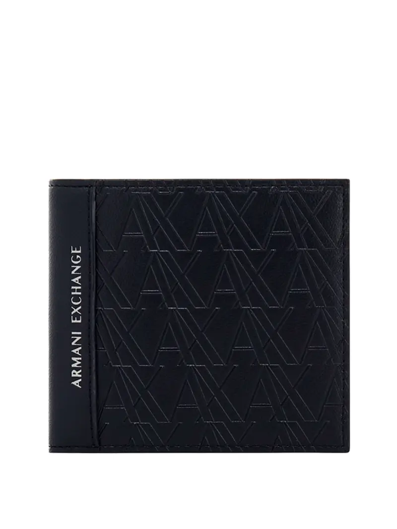 Armani Exchange Portafoglio Bifold Con Portamonete E Logo - Nero