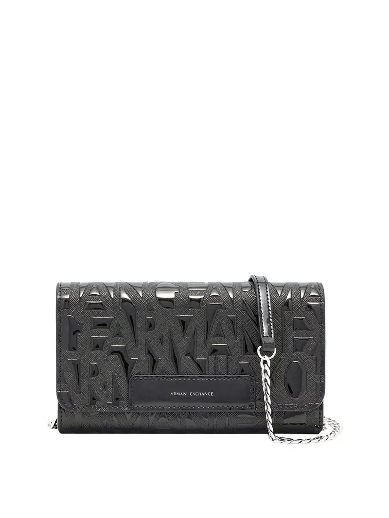 Armani Exchange Portafoglio Con Catena E Logo In Rilievo Nero