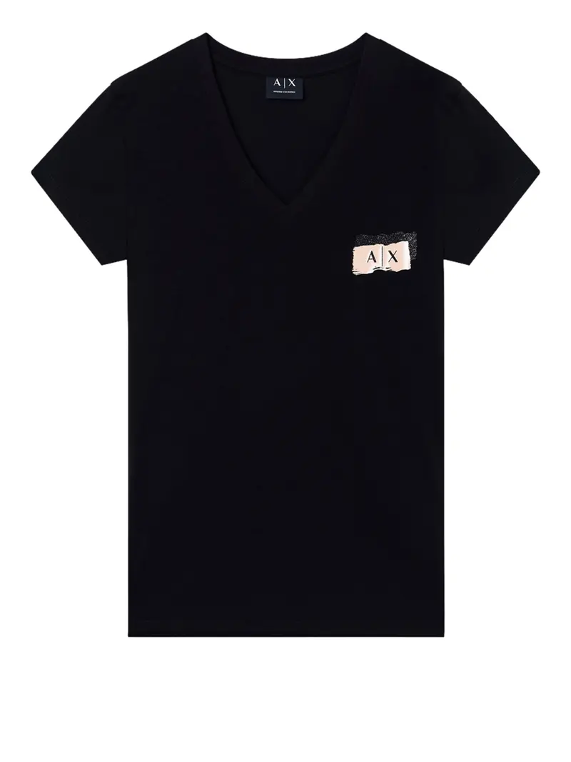 Armani Exchange slim T-shirt fit in jersey di cotone stretch Nero