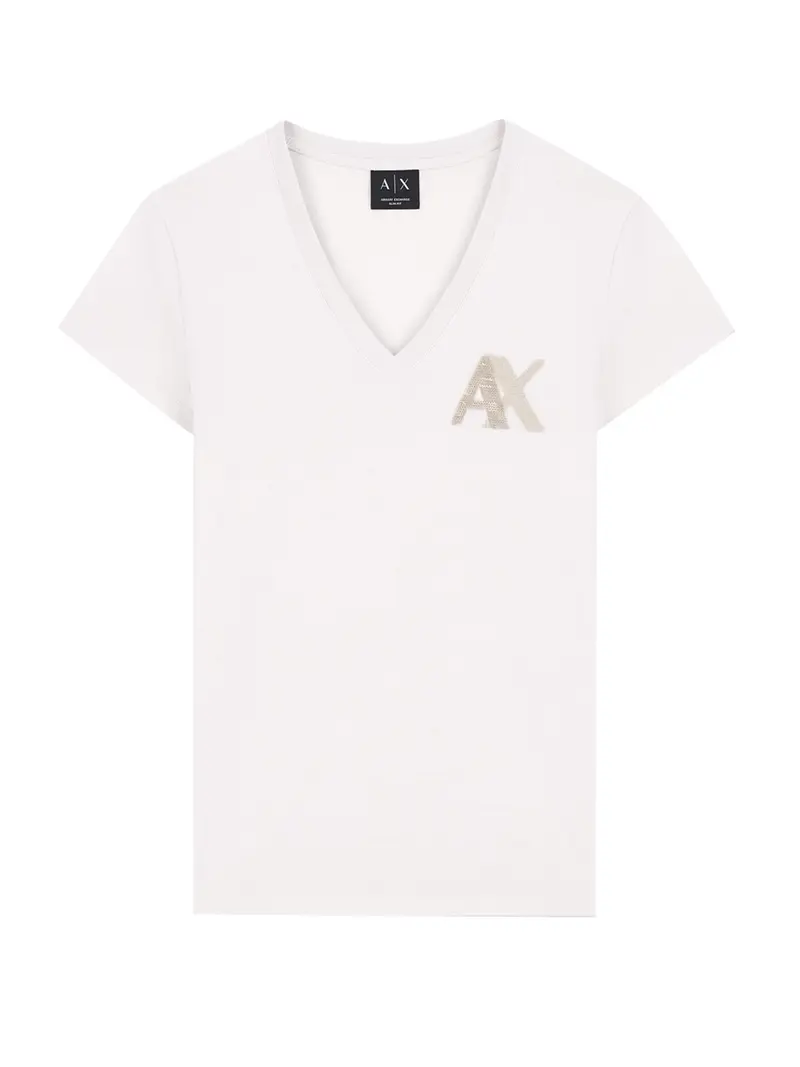 Armani Exchange T-Shirt Con Logo In Jersey Di Cotone - Bianco