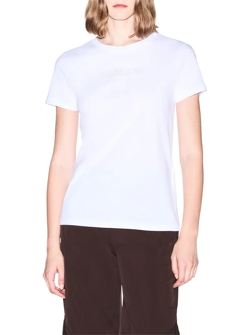 Armani Exchange T-Shirt In Jersey Di Cotone Bianco