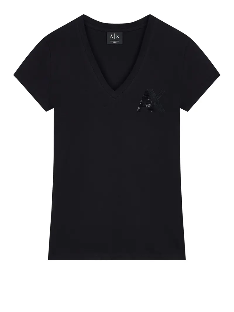 Armani Exchange T-Shirt Logo Frontale Nero