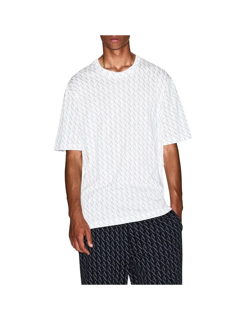 Armani Exchange T-Shirt Uomo Off White / Ash Allo - Bianco