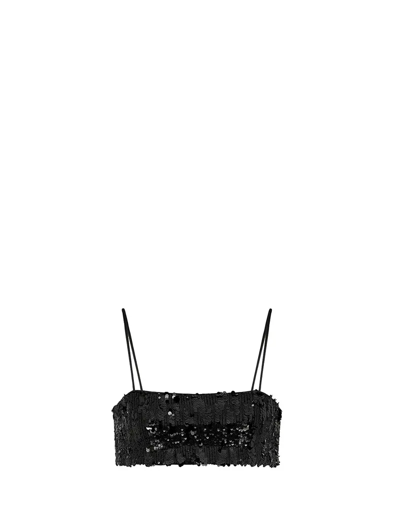 Armani Exchange Top Jersey Black Sequins - Nero