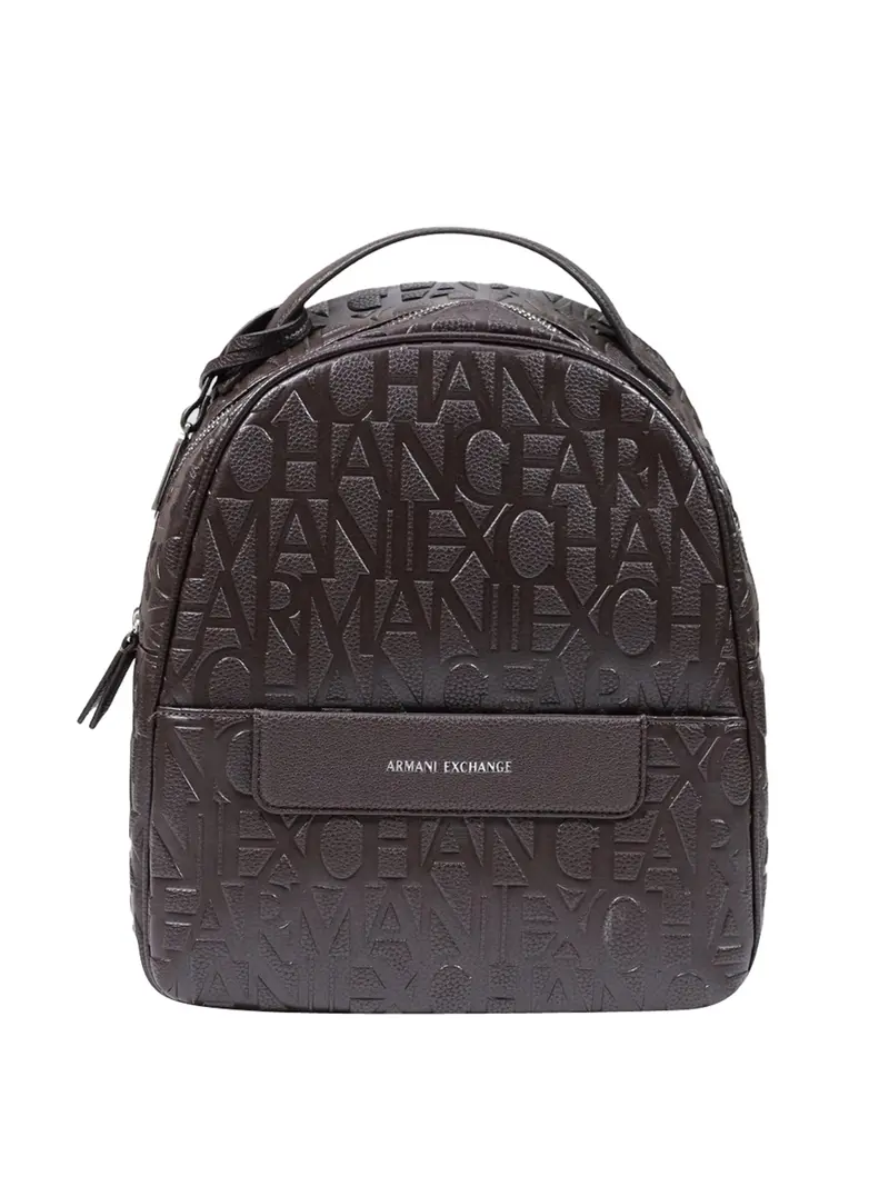 Armani Exchange Zaino Logo Frontale Marrone