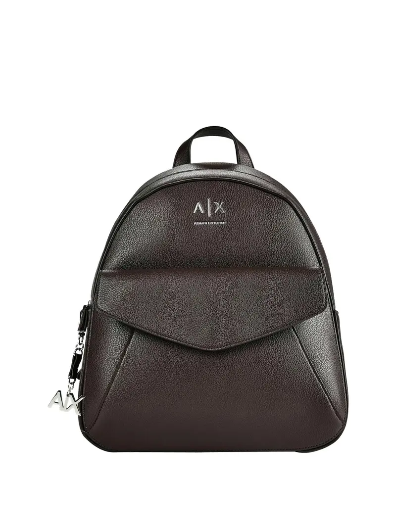 Armani Exchange Zaino Logo Frontale Marrone