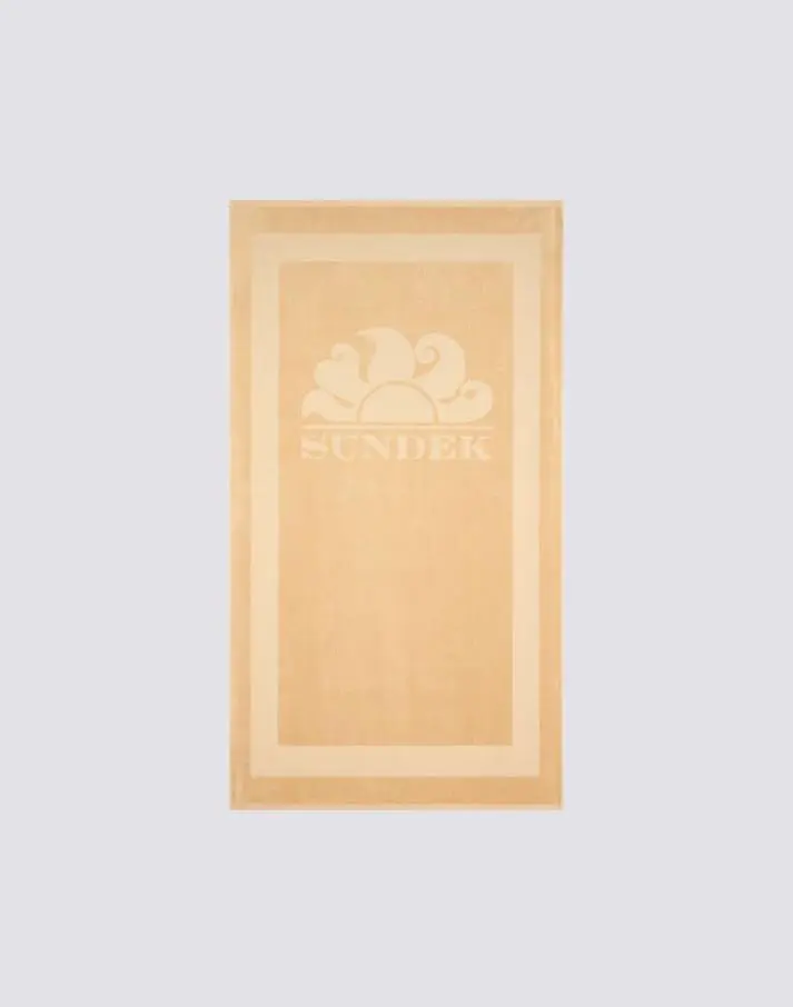 Asciugamano in spugna jacquard con logo e cornice