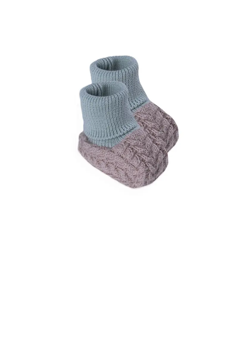 Babbucce mandorla/cielo per neonato