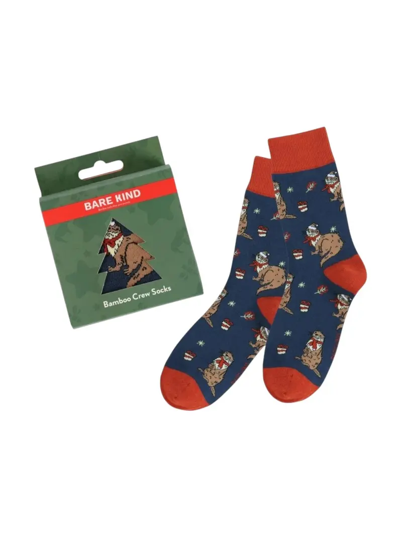 BARE KIND Calzini Unisex adulto  CHRISTMAS OTTER BLU/ARANCIO