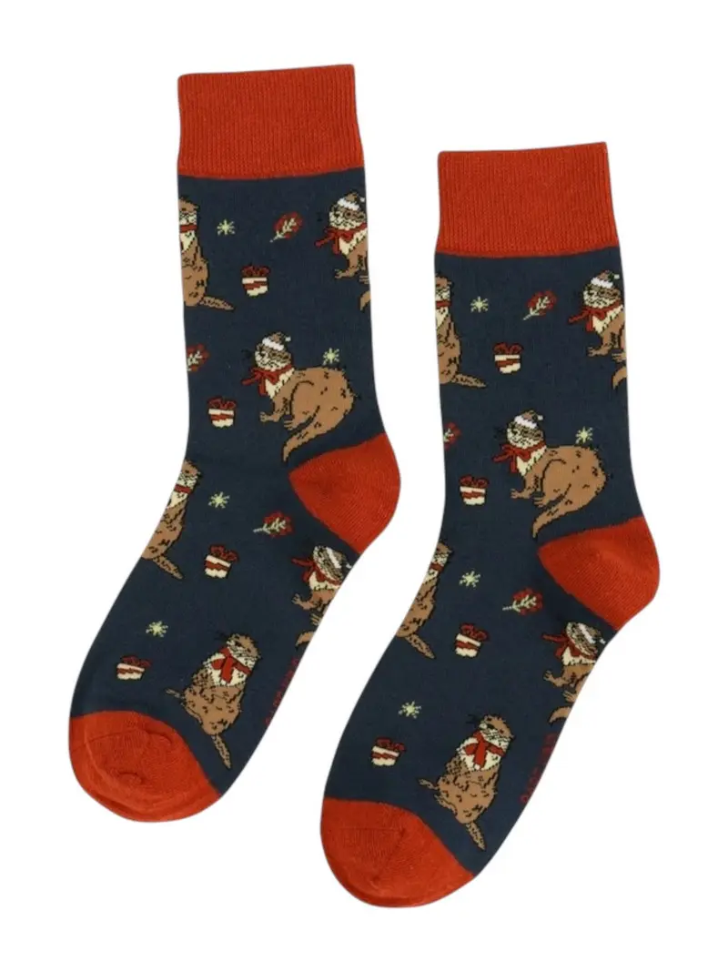 BARE KIND Calzini Unisex adulto OTTERS BLU/ARANCIO