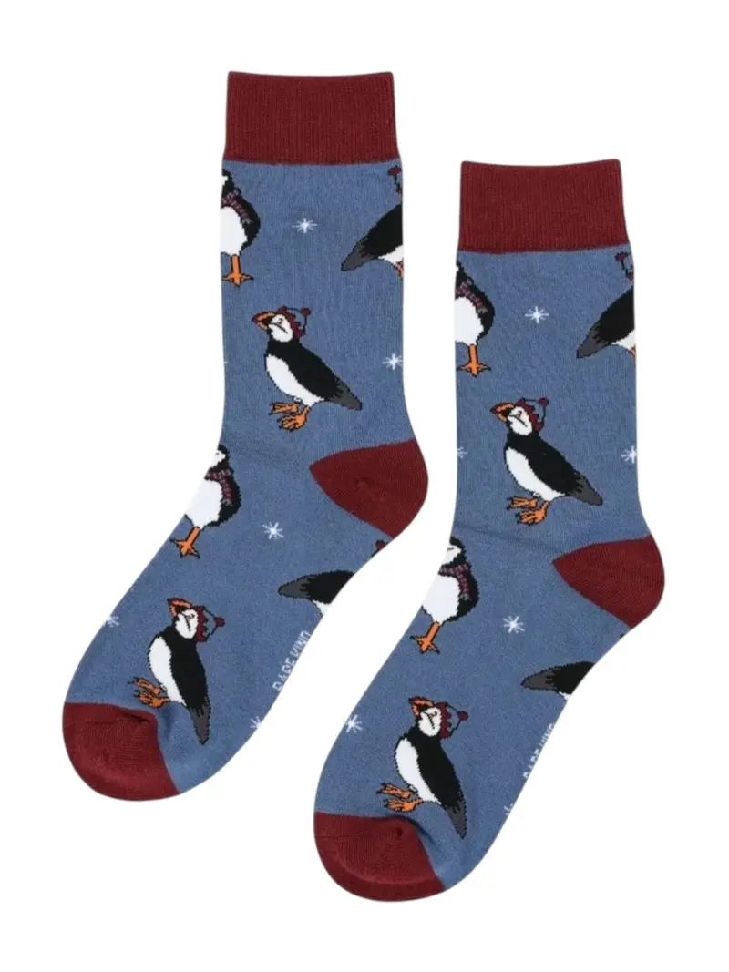BARE KIND Calzini Unisex adulto  PUFFIN AVIO/BORDEAUX