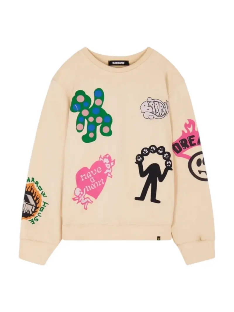 BARROW Felpa Uomo SWEATSHIRT UNISEX F4BWUASW083 092 Beige