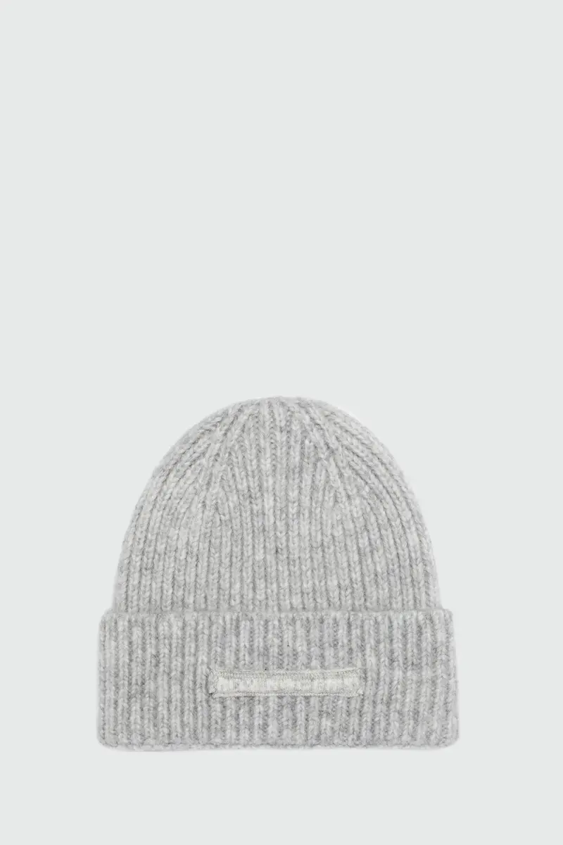 BEANIE IN MAGLIA A COSTE GRIGIO