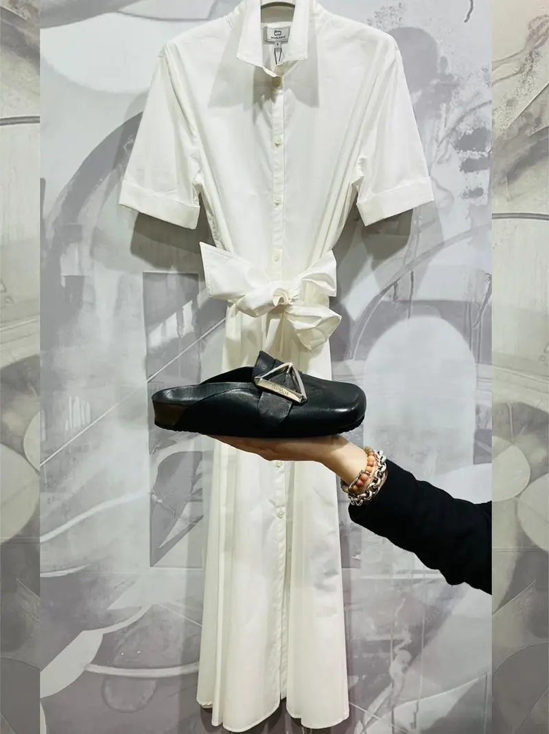 belted poplin dress