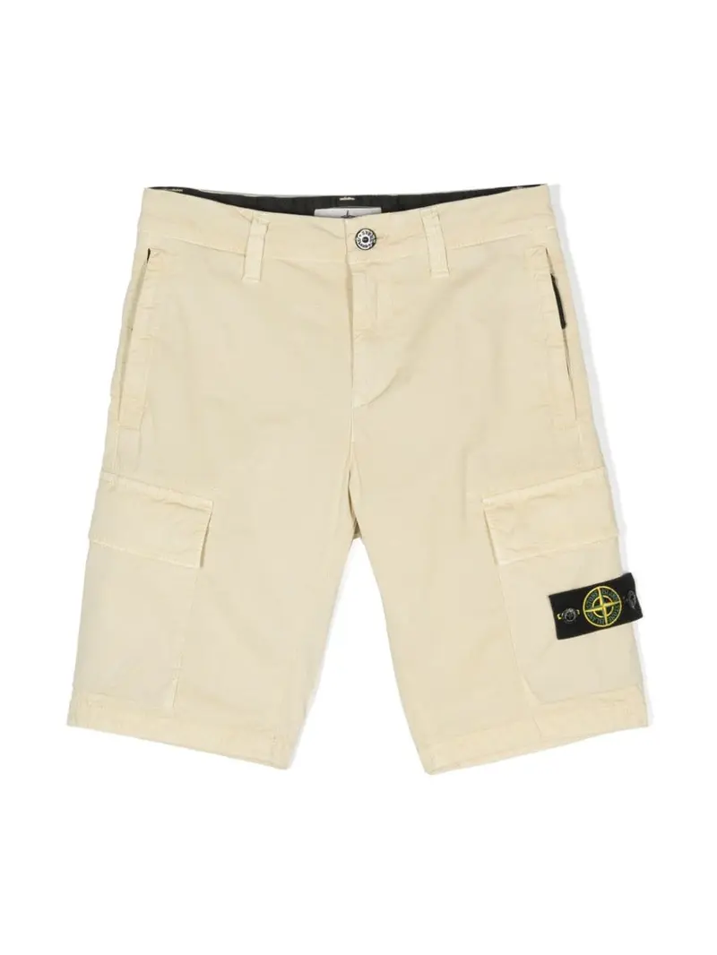 Bermuda beige per bambino con logo