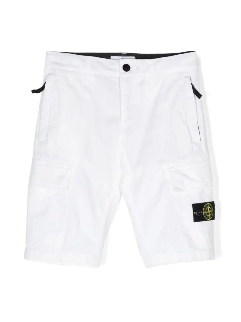 Bermuda bianca per bambino con logo