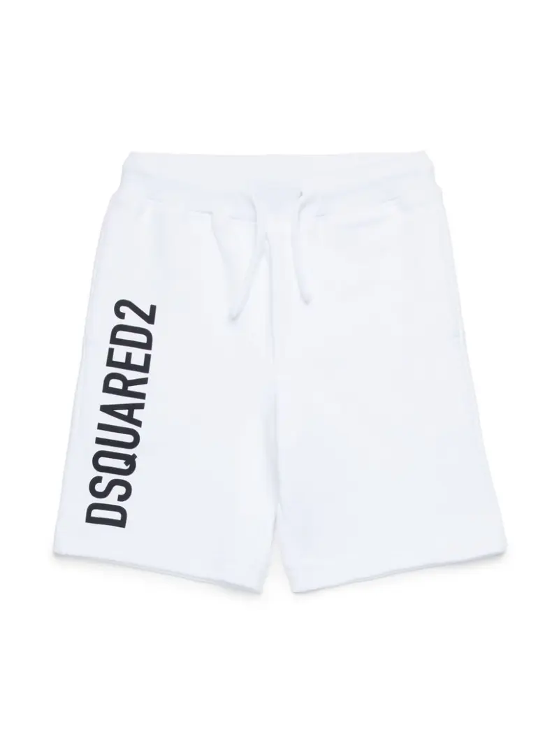 Bermuda bianca per bambino con logo