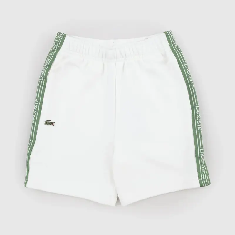 Bermuda bianco con logo Lacoste laterale