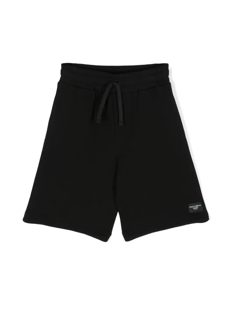 Bermuda nera per bambino con logo