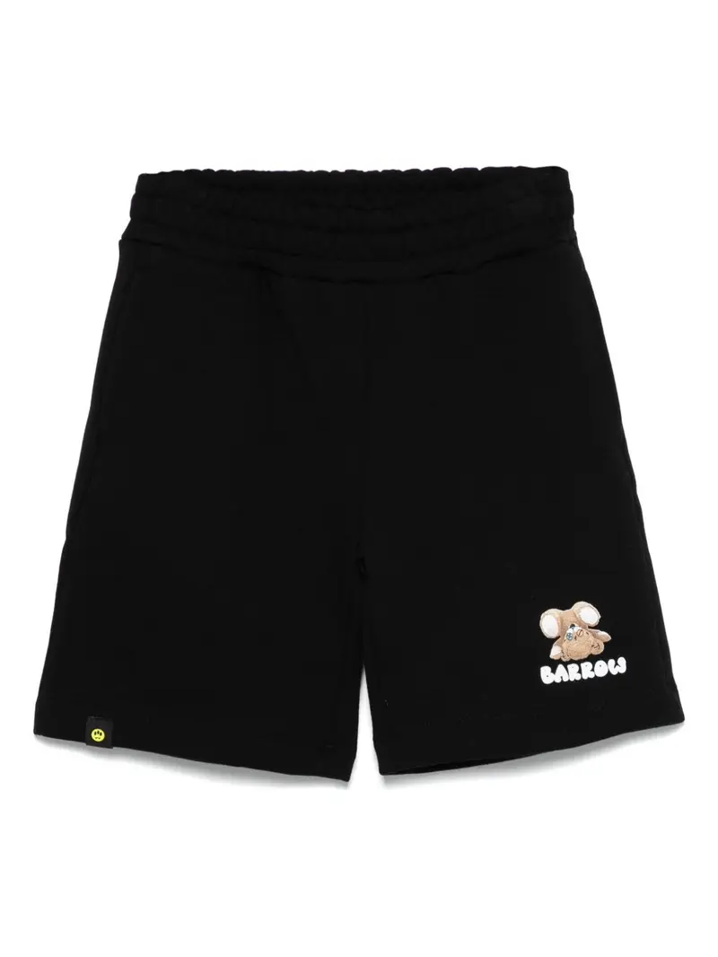 Bermuda nera per bambino con logo