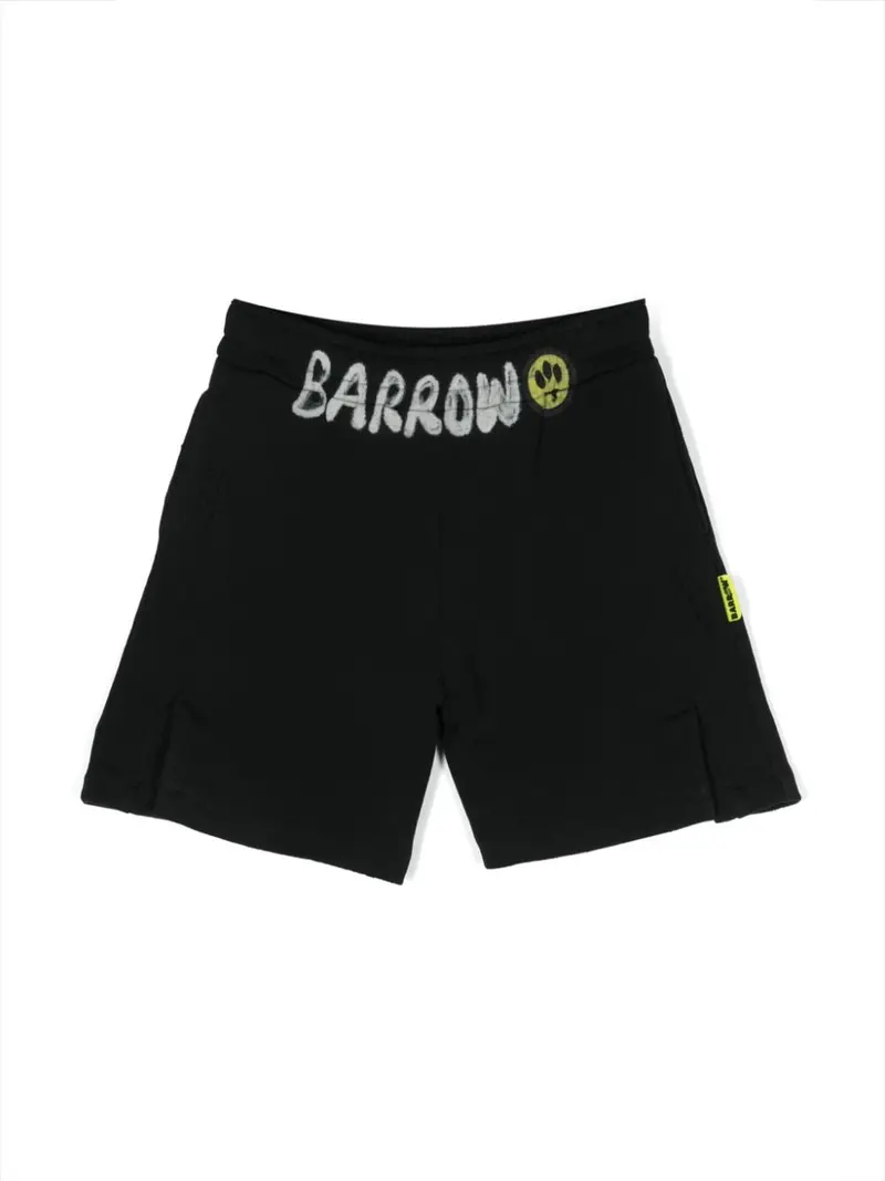 Bermuda nera per bambino con logo