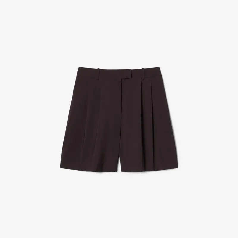 Bermuda plissettati oversize in misto lana