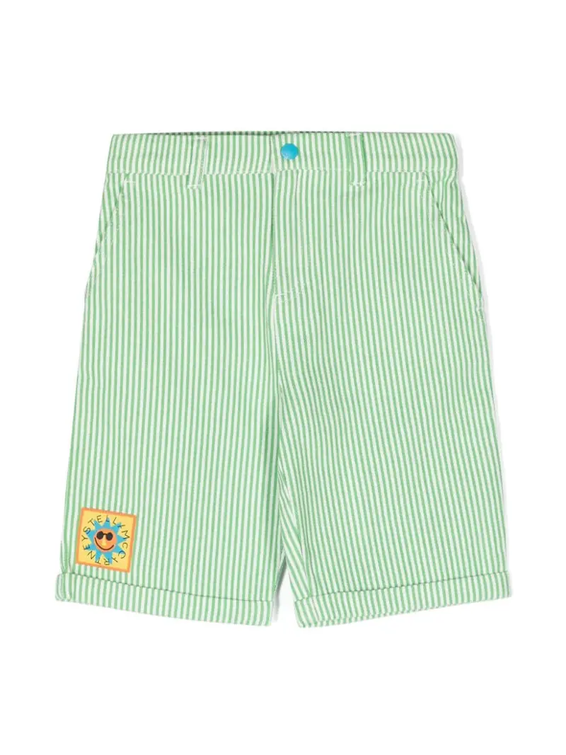 Bermuda verde per bambino con logo