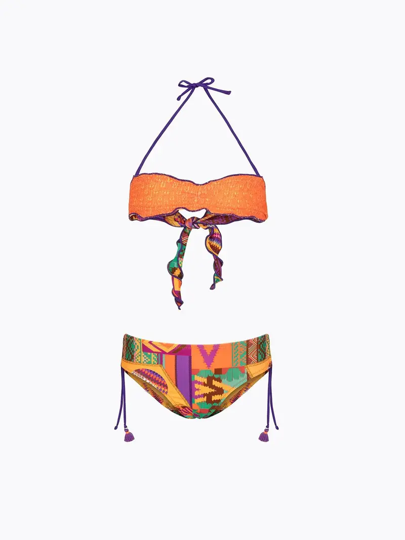 Bikini Bambina F**K Fascia con Slip Fisso Fantasia
