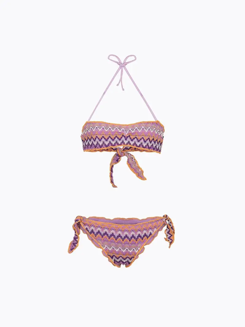 Bikini Bambina F**K Fascia con Slip Regolabile Multicolor