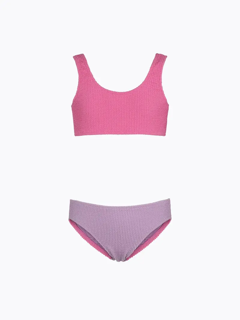 Bikini Bambina F**K Top con Slip Fisso Lilla