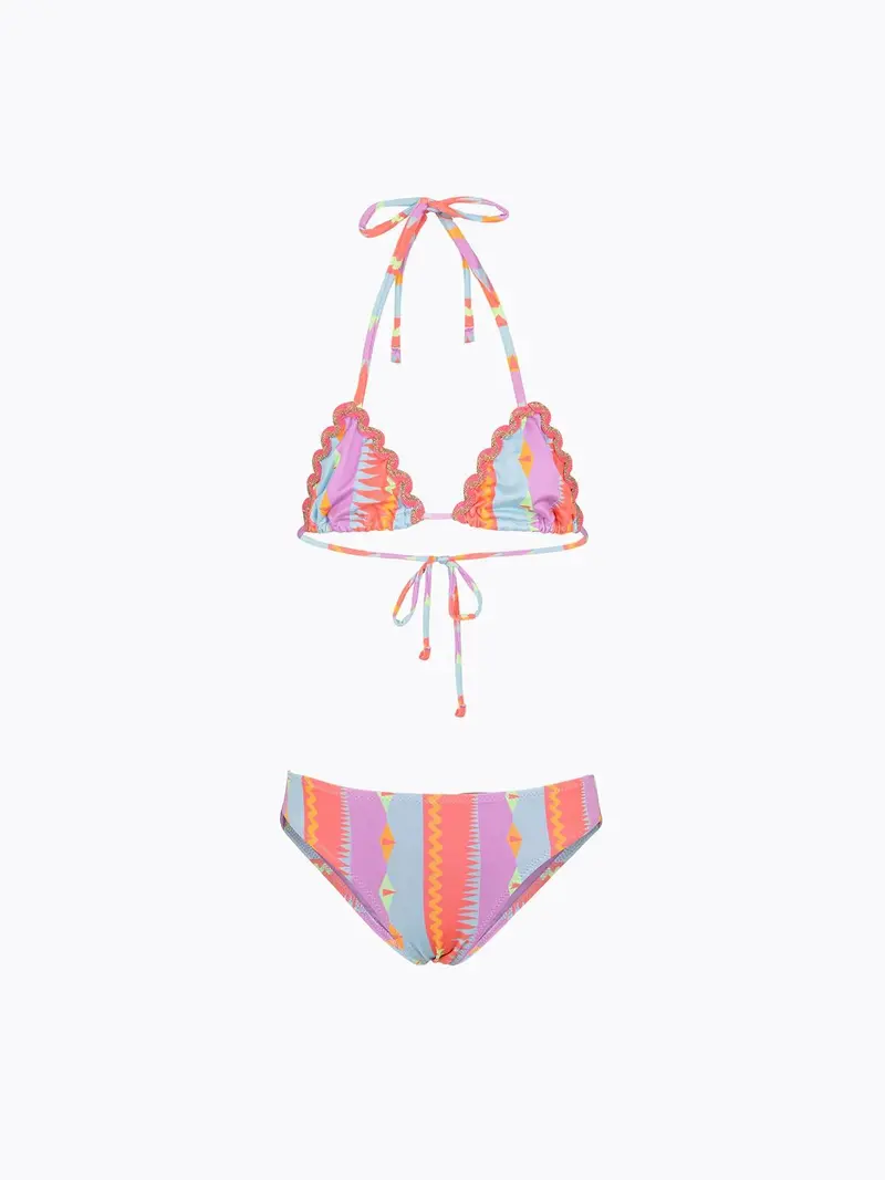 Bikini Bambina F**K Triangolo con Slip Fisso Fantasia