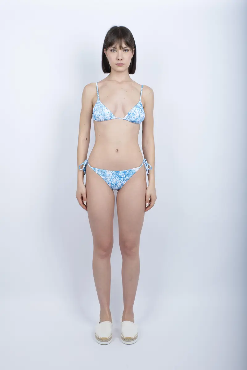 Bikini Caladesi Anita bralette stampa Fleur de Joie con fianchi regolabili bilberry