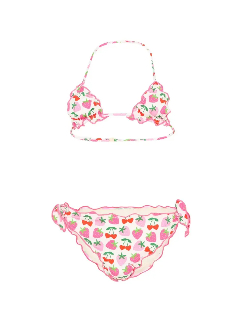Bikini con stampa e ruches