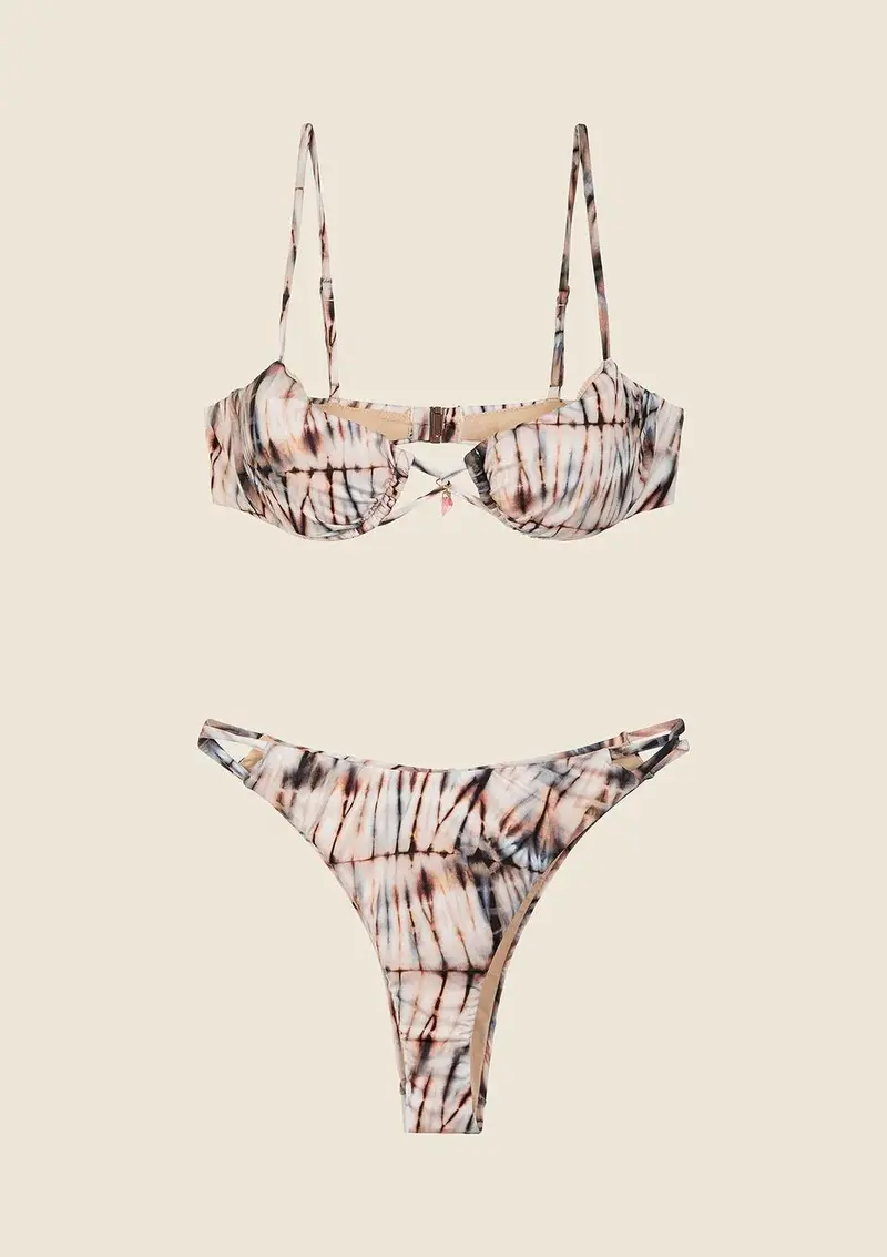 Bikini Donna Reggiseno con Ferretto e Slip Regolabile Fantasia