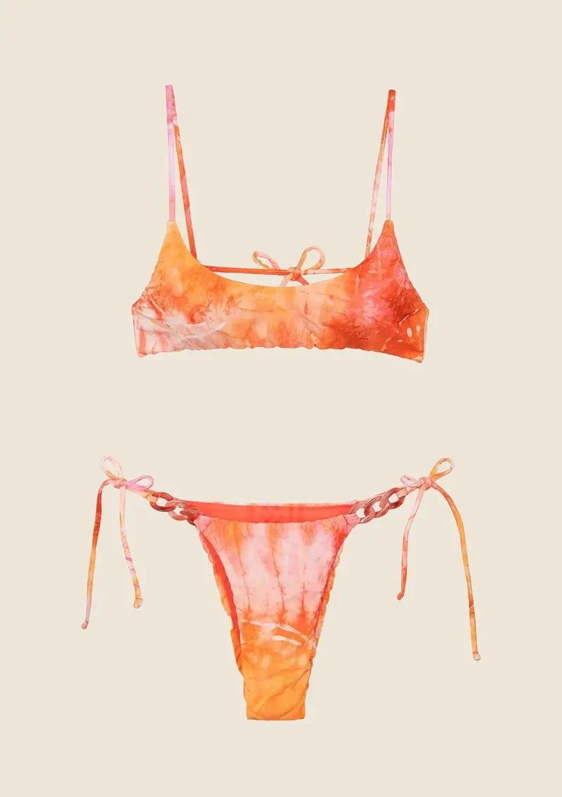 Bikini Donna Top con Slip Regolabile Fantasia