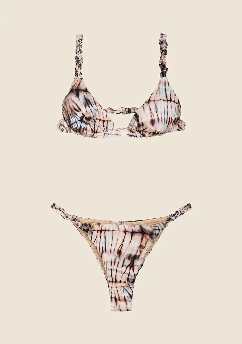 Bikini Donna Triangolo con Slip Fisso Fantasia