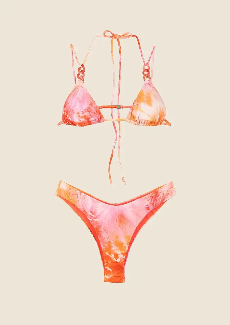 Bikini Donna Triangolo con Slip Fisso Fantasia