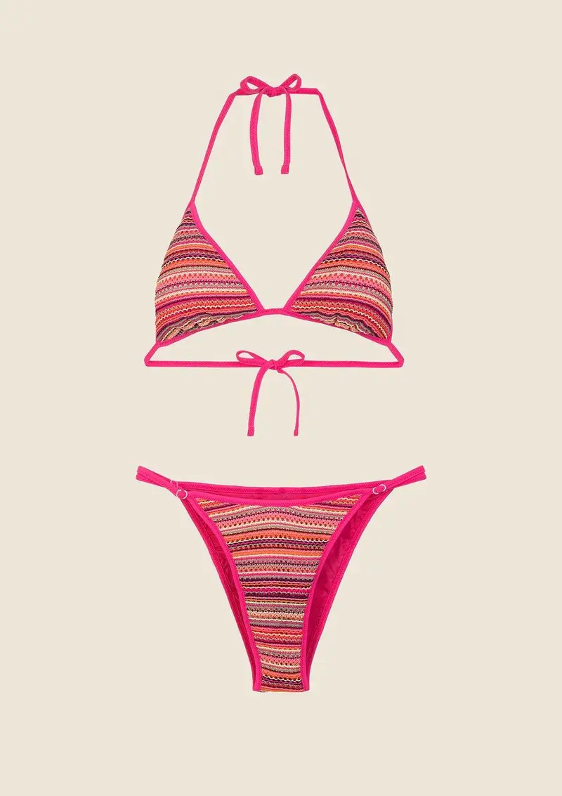 Bikini Donna Triangolo con Slip Regolabile Fantasia