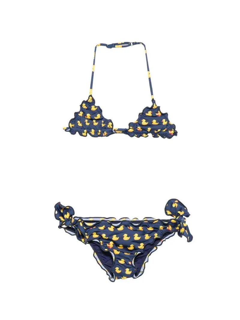 Bikini due pezzi con stampa paperelle