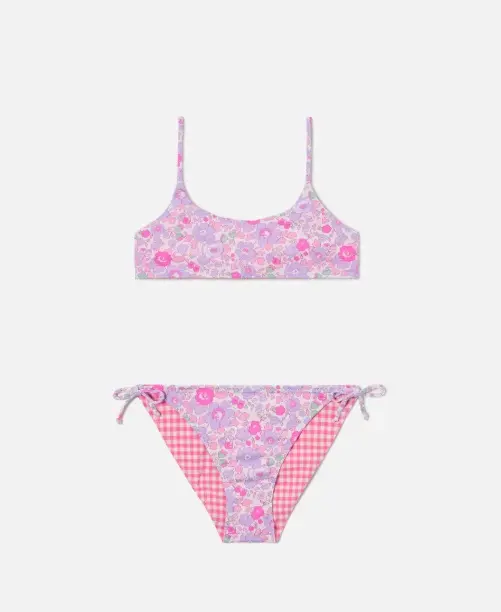 Bikini Jaiden Double reversibile con stampa floreale e vichy