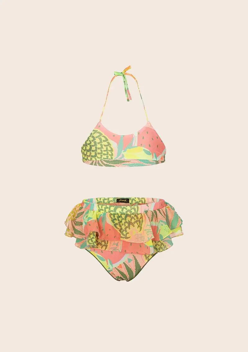 Bikini Neonata Top con Slip Bon Bon Fantasia arancione