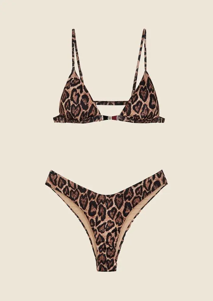 Bikini Triangolo con Slip Americano Fisso Fantasia