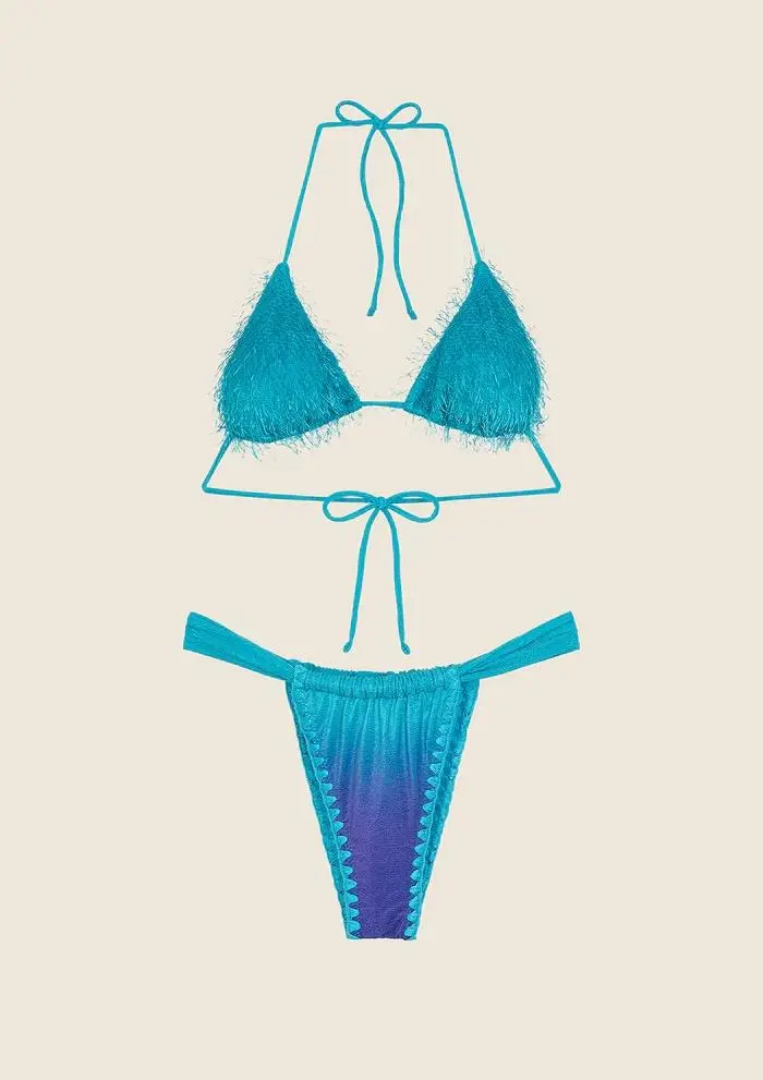 Bikini  Triangolo con Slip Brasiliano Fisso Fantasia