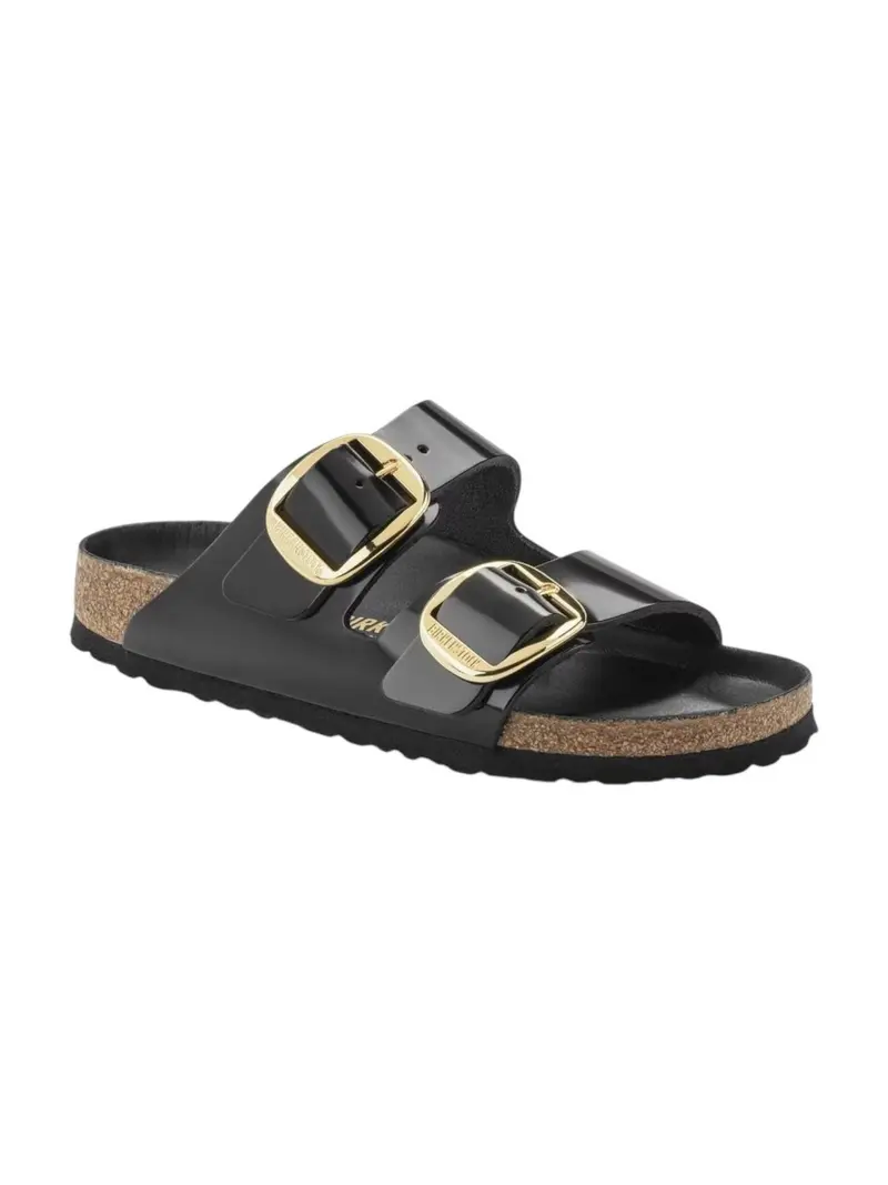 BIRKENSTOCK Sandalo Donna Arizona Big Buckle HEX shine black,Natural Leather 1021476 Nero