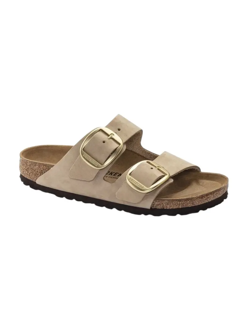 BIRKENSTOCK Sandalo Donna Arizona Big Buckle sandcastle, Nubuck Leather 1024064 Beige