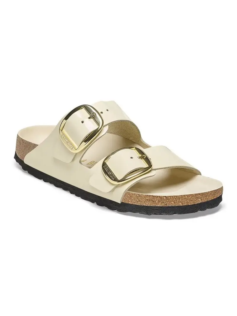 BIRKENSTOCK Sandalo Donna Arizona Big Buckle shine ecru, Natural Leather 1026128 Beige