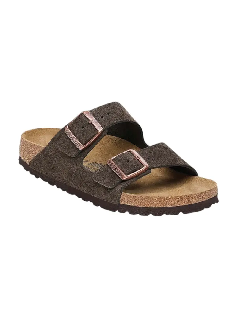 BIRKENSTOCK Sandalo Unisex adulto Arizona mocha, Suede Leather 1027083 Marrone