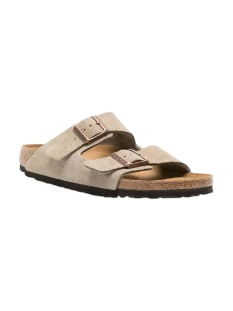 BIRKENSTOCK Sandalo Unisex adulto Arizona taupe, Suede Leather 051463 Marrone