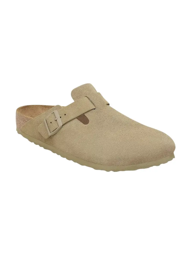 BIRKENSTOCK Sandalo Unisex adulto Boston faded khaki, Suede Leather 1025844 KHAKI