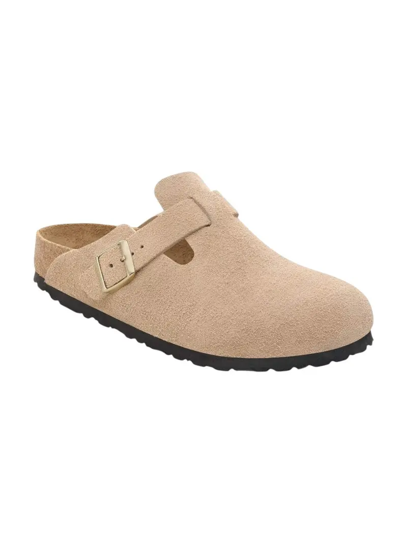 BIRKENSTOCK Sandalo Unisex adulto Boston sandcastle, Suede Leather 1030883 SANDCASTLE